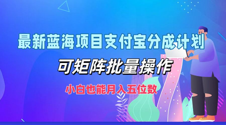 （12515期）最新蓝海项目支付宝分成计划，可矩阵批量操作，小白也能月入五位数-大可网创
