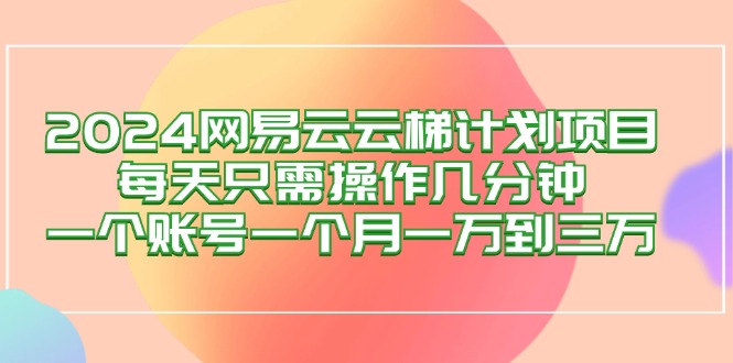 （12675期）2024网易云梯计划项目，每天只需操作几分钟 一个账号一个月一万到三万-大可网创