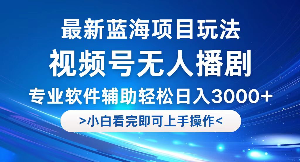（12791期）视频号最新玩法，无人播剧，轻松日入3000+，最新蓝海项目，拉爆流量收…-大可网创