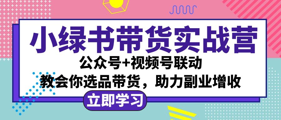 （12848期）小绿书AI带货实战营：公众号+视频号联动，教会你选品带货，助力副业增收-大可网创