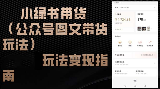 （12902期）小绿书带货（公众号图文带货玩法）玩法变现指南-大可网创