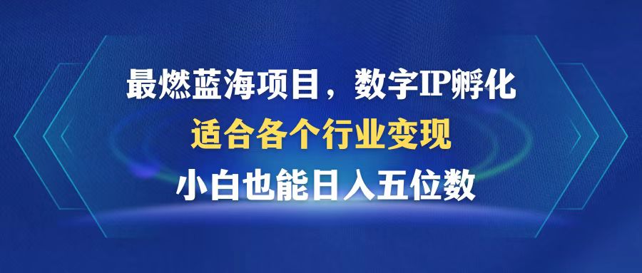 （12941期）最燃蓝海项目  数字IP孵化  适合各个行业变现  小白也能日入5位数-大可网创