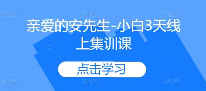 亲爱的安先生-小白3天线上集训课-大可网创