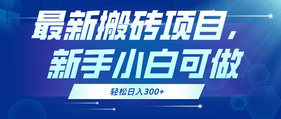 （13086期）最新0门槛搬砖项目，新手小白可做，轻松日入300+-大可网创