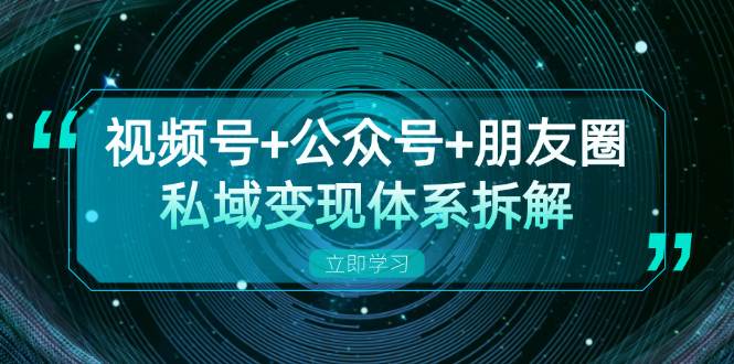 （13174期）视频号+公众号+朋友圈私域变现体系拆解，全体平台流量枯竭下的应对策略-大可网创