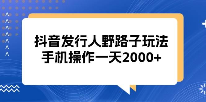（13220期）抖音发行人野路子玩法，手机操作一天2000+-大可网创
