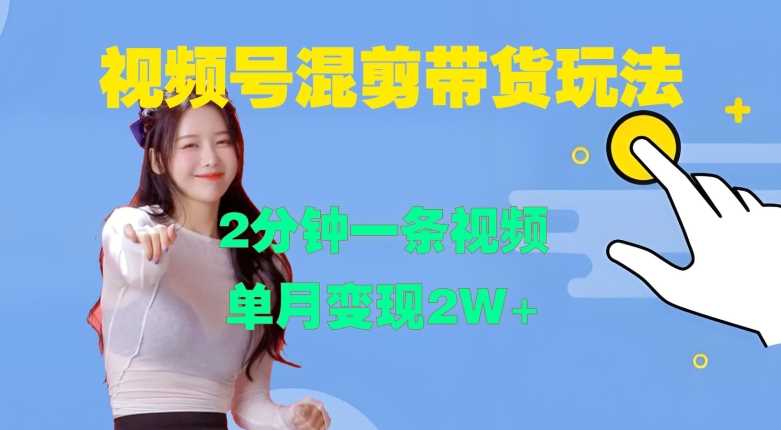 视频号混剪玩法，2分钟一条视频，单月变现2W+【揭秘】-大可网创