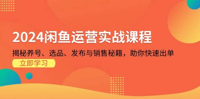 （13290期）2024闲鱼运营实战课程：揭秘养号、选品、发布与销售秘籍，助你快速出单-大可网创
