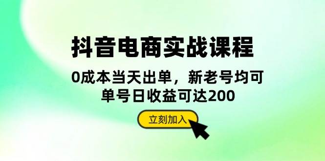 （13350期）抖音 电商实战课程：从账号搭建到店铺运营，全面解析五大核心要素-大可网创