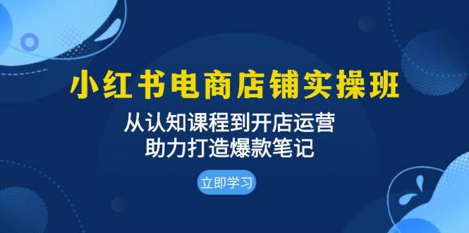 （13352期）小红书电商店铺实操班：从认知课程到开店运营，助力打造爆款笔记-大可网创