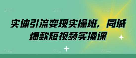 实体引流变现实操班，同城爆款短视频实操课-大可网创