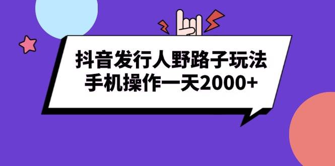 （13657期）抖音发行人野路子玩法，手机操作一天2000+-大可网创