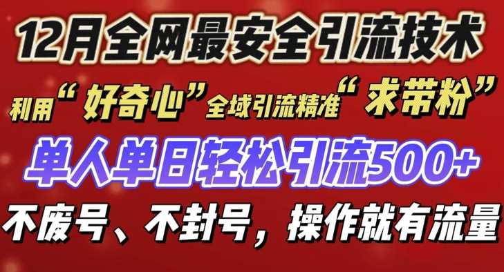 12 月份全网最安全引流创业粉技术来袭，不封号不废号，有操作就有流量【揭秘】-大可网创
