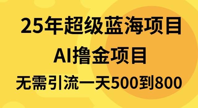 （13746期）25年超级蓝海项目一天800+，半搬砖项目，不需要引流-大可网创