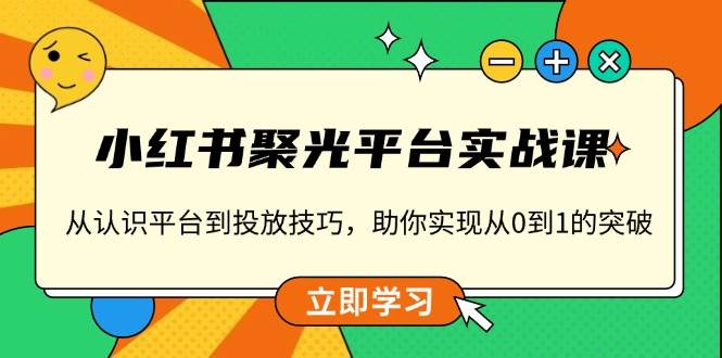 小红书聚光平台实战课，从认识平台到投放技巧，助你实现从0到1的突破-大可网创