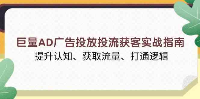 巨量AD广告投放投流获客实战指南，提升认知、获取流量、打通逻辑-大可网创