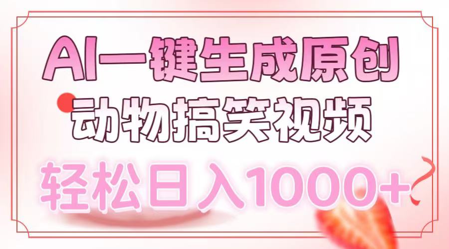 （13884期）AI一键生成原创动物搞笑视频，轻松日入1000+-大可网创