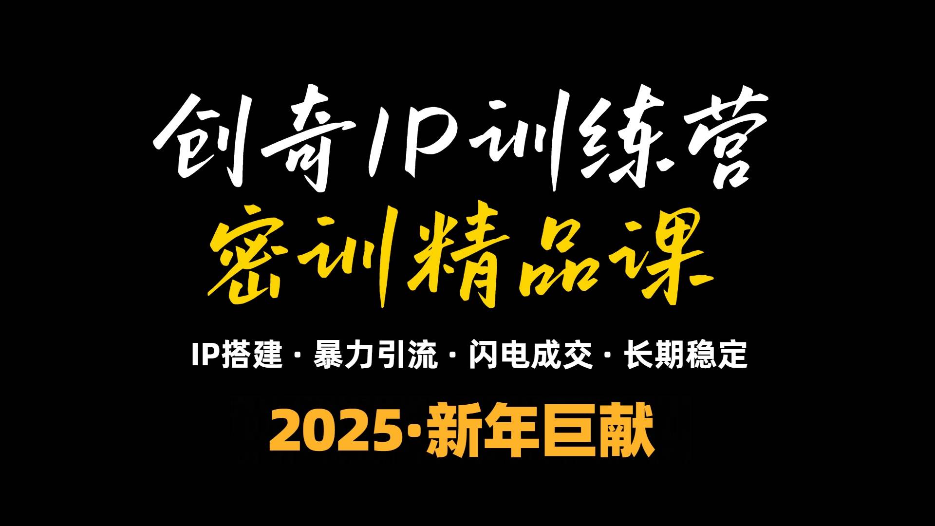 （13898期）2025年“知识付费IP训练营”小白避坑年赚百万，暴力引流，闪电成交-大可网创