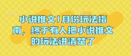 小说推文1月份玩法指南，终于有人把小说推文的玩法讲清楚了!-大可网创