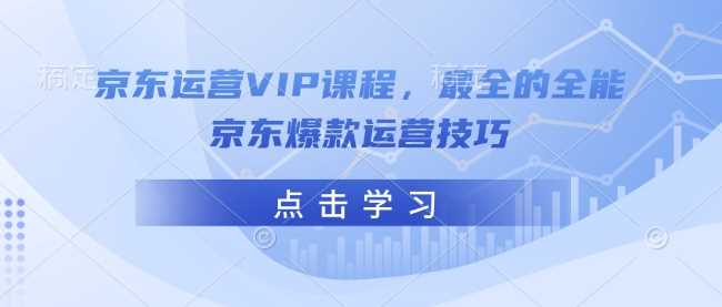 京东运营VIP课程，最全的全能京东爆款运营技巧-大可网创
