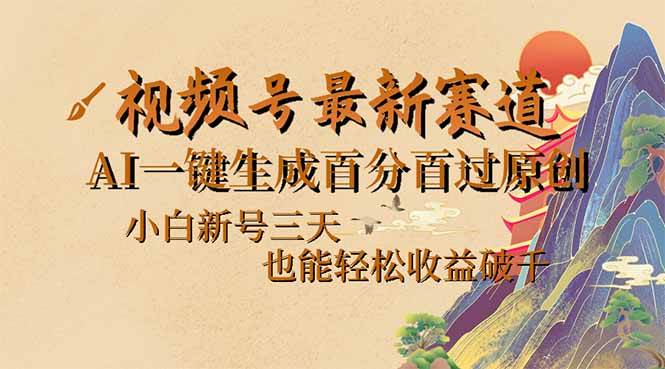 （14363期）视频号最新爆火赛道，AI一键生成百分百过原创，小白新号三天，也能轻松…-大可网创