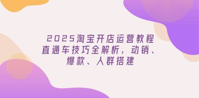 （14389期）2025淘宝开店运营教程更新，直通车技巧全解析，动销、爆款、人群搭建-大可网创