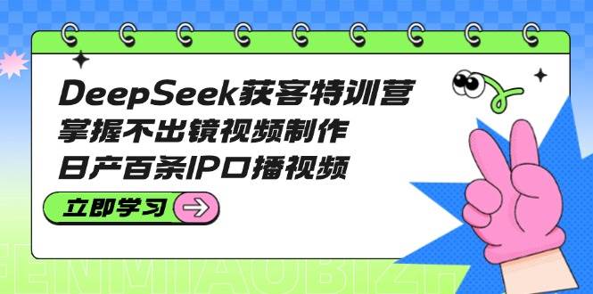 DeepSeek获客特训营：掌握不出镜视频制作，日产百条IP口播视频-大可网创
