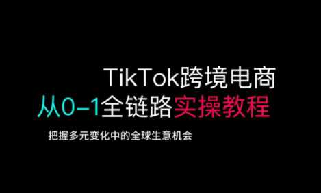 TikTok跨境电商从0-1全链路全方位实操教程，把握多元变化中的全球生意机会-大可网创