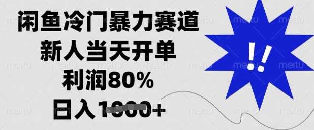 闲鱼冷门暴力赛道，新人当天开单，利润80%，日入多张【揭秘】-大可网创