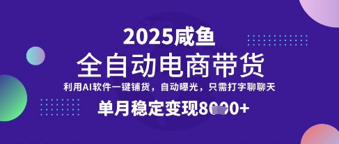 全网首发【闲鱼全自动电商带货】三年磨一剑，一朝露锋芒，单月稳定变现8k+【揭秘】-大可网创