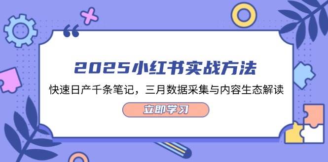 （14347期）2025小红书实战方法，快速日产千条笔记，三月数据采集与内容生态解读-大可网创