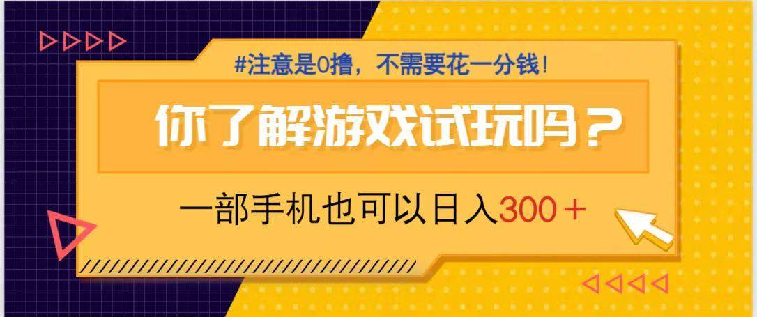 （14440期）游戏试玩，一部手机就可以日入300+，纯0撸项目，不需要花任何一分钱，…-大可网创