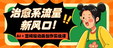 治愈系流量新风口，AI+宫崎骏动画创作实战课，从0到1打造爆款视频-大可网创