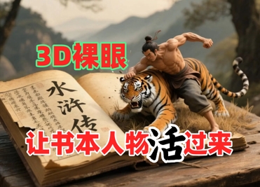 书本人物裸眼3D视频，新的玩法，流量超猛，保姆级教程-大可网创