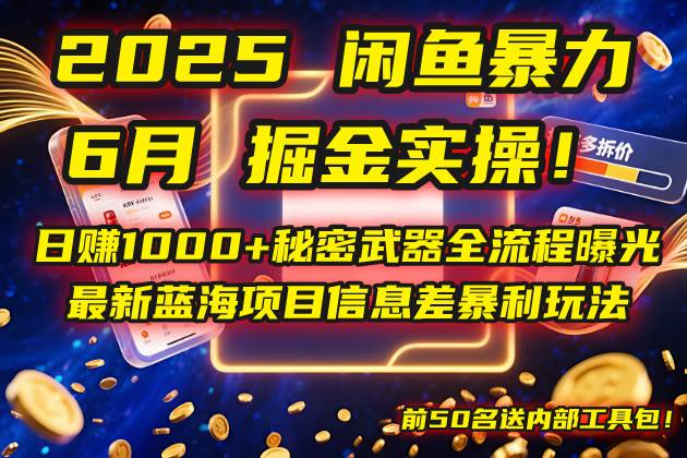 （14964期）2025闲鱼暴力掘金实操！日赚1000+秘密武器全流程曝光，最新蓝海项目信…-大可网创
