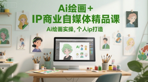 Ai绘画+IP商业自媒体精品课，Ai绘画实操，个人ip打造-大可网创