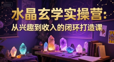 水晶玄学实操营：从兴趣到收入的闭环打造课-大可网创