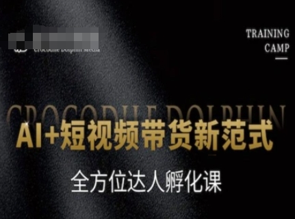 AI+短视频带货新范式，全方位达人孵化课-大可网创