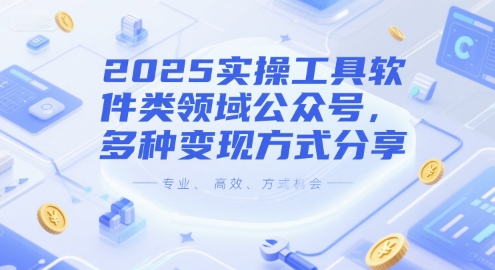 2025实操工具软件类领域公众号，多种变现方式分享-大可网创