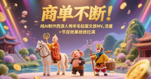 商单不断！纯AI制作西游人物羊毛毡版文旅MV，流量+节目效果统统拉满-大可网创