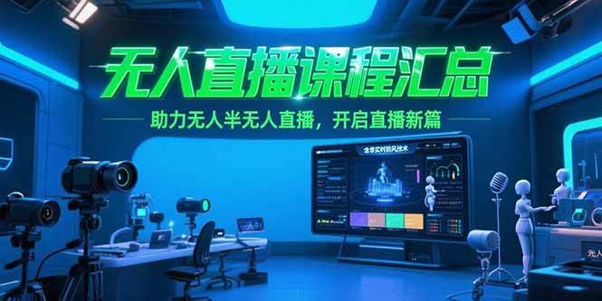 （15218期）无人直播课程汇总，含非实时防风技术，助力无人半无人直播，开启直播新篇-大可网创