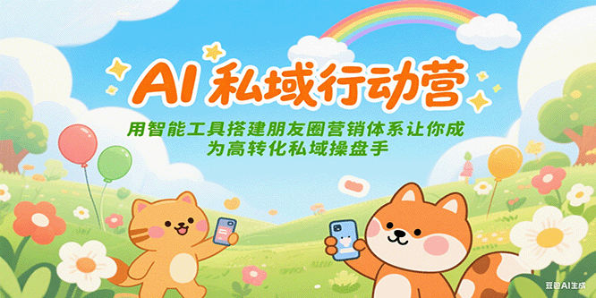 AI私域行动营：用智能工具搭建朋友圈营销体系让你成为高转化私域操盘手-大可网创