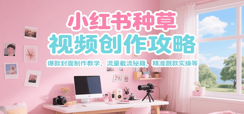 小红书种草视频创作攻略，爆款封面制作教学 ，流量截流秘籍 ，精准跟款实操等-大可网创