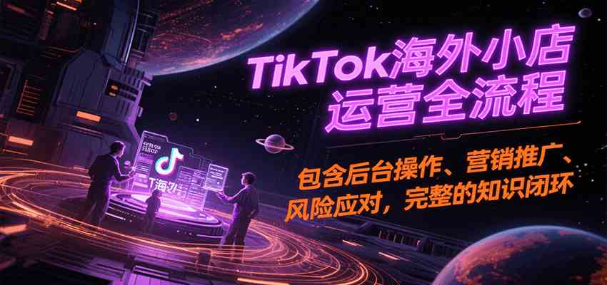TikTok海外小店运营全流程，包含后台操作、营销推广、风险应对，完整的知识闭环-大可网创