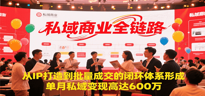 私域商业全链路，从IP打造到批量成交的闭环体系形成，单月私域变现600万-大可网创
