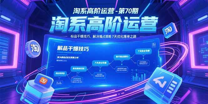 （15307期）淘系高阶运营-第70期，标品干爆技巧，解决难点策略，大佬操盘方法-大可网创