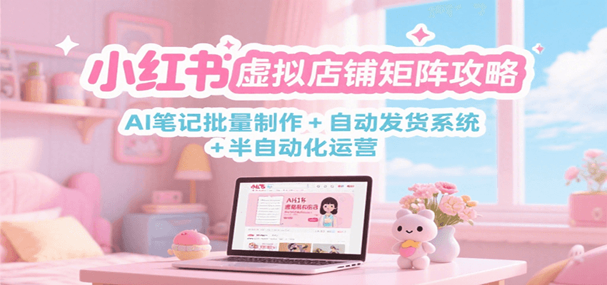 小红书虚拟店铺矩阵攻略：AI笔记批量制作 + 自动发货系统 + 半自动化运营-大可网创
