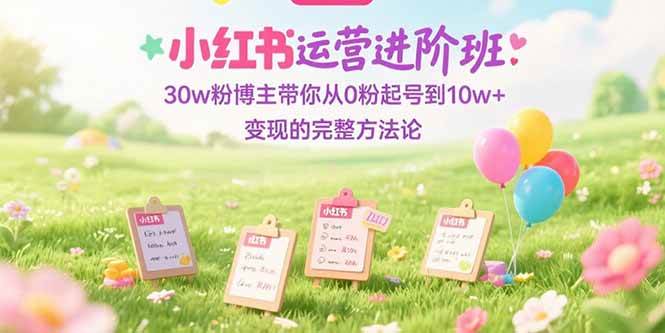 （15318期）小红书运营进阶班：30w粉博主带你从0粉起号到10w+变现的完整方法论-大可网创