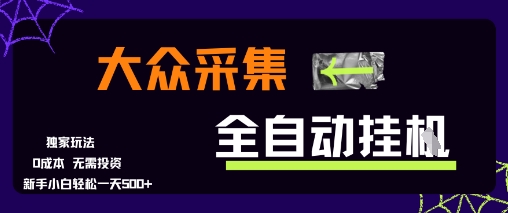 大众采集全自动玩法，新手小白轻松一天5张+，操作简单零成本【揭秘】-大可网创
