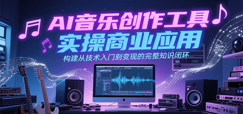 AI音乐创作工具实操商业应用，构建从技术入门到变现的完整知识闭环-大可网创